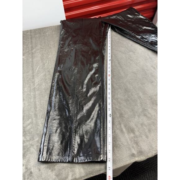 Blank NYC Women’s Black Vegan Leather Pants Medium Glossy Patent Straight Leg - Picture 9 of 10